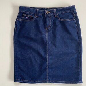 Tommy Hilfiger Indigo Dark Wash Denim Pencil Skirt SZ 8
